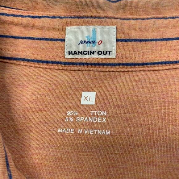 Johnnie-o Polo Shirt Mens XL Extra Large Clementine Stripe Neese Stretch Cotton - Picture 3 of 9
